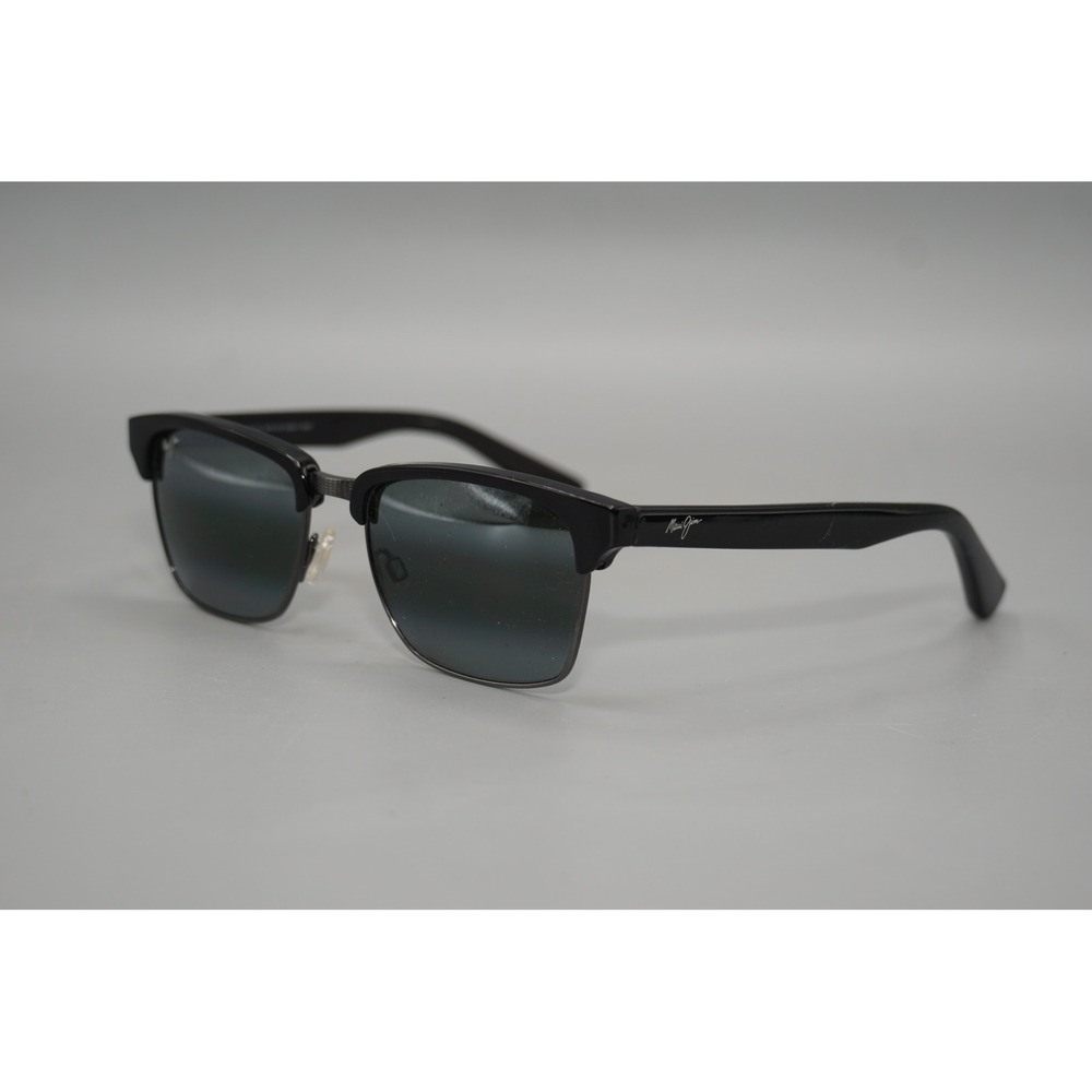 Maui Jim Kawika MJ-257-17C Black Polarized Square Clubmaster Sunglasses